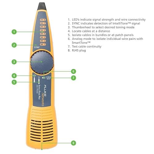 Fluke Networks MT-8200-60-KIT IntelliTone Pro 200 Probe and Toner, Multicolor thumbnail 2