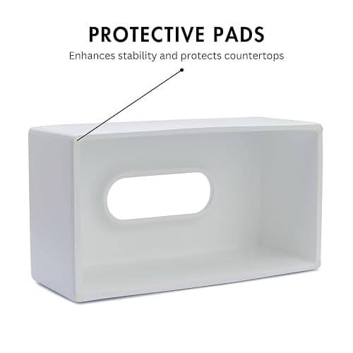 Yew Design Matte White Tissue Box Cover Rectangular, Facial Tissue Dispenser for Bathroom, Kitchen, Bedroom, Office, Hotel, Restaurant, Countertop, Nightstand, Car, and Desk thumbnail 6