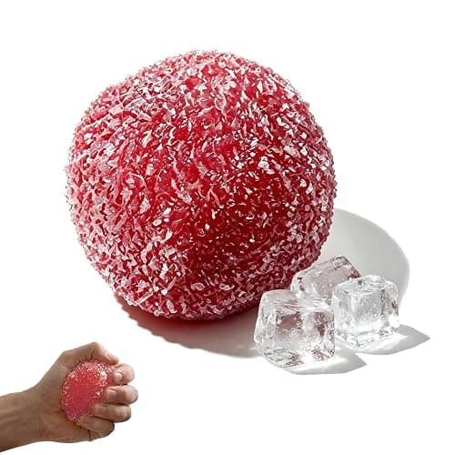 Crunchy Squishy Stress Ball, New Ice Squishies Slow Rising Squeeze Ball，Red - Image 1