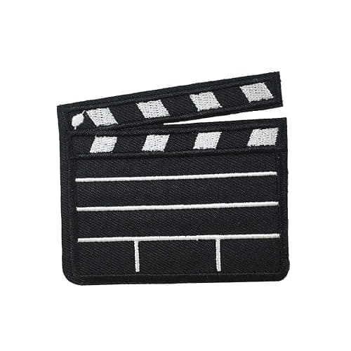 Cute-Patch Movie Film Production 'Clapperboard Logo - Embroidered Iron ON/SEW ON Patch - Image 1