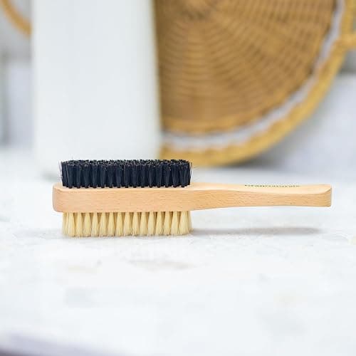 GranNaturals Double Sided Boar Bristle Hair Brush - Soft Hard Finishing & Smoothing Hairbrush for Slick Back to Style, Polish, & Lay Down Hair Flat to Create a Sleek Hairstyle for Bun, Slickback thumbnail 2