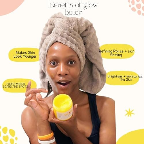 Shea Butter Face Cream – Turmeric Glow Butter with Organic Shea Butter, Baobab Oil, Jojoba & Vitamin C, Natural Whipped Shea Butter Face Moisturizer for Dark Spots, Firming & Brightening, 10 Oz thumbnail 3