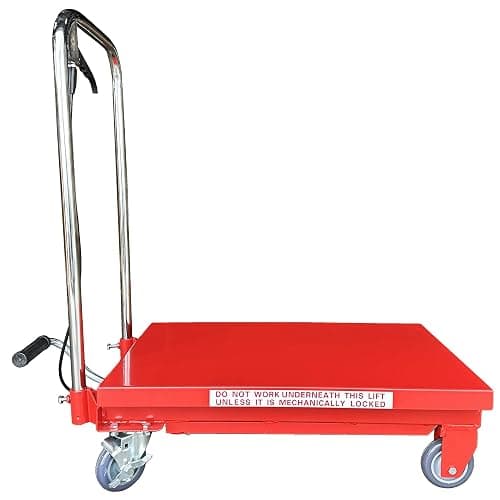 Hydraulic Lift Cart, 500 Lb. Capacity, 28" x 18" Platform, 9.25" to 28.5" Lift Height, 98lbs Net Weight, Pake Handling Tools (500lbs) - 500lbs Shining Handle thumbnail 3
