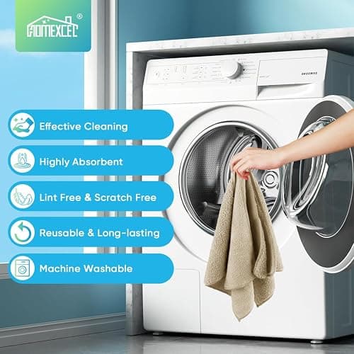 HOMEXCEL Microfiber Cleaning Cloth, 12 Pack Premium Microfiber Towels for Cars, Lint Free, Scratch-Free, Highly Absorbent, Reusable Cleaning Rags for Car, Household, Kitchen, Brown, 11.5"X11.5" - Brown - 12 thumbnail 6
