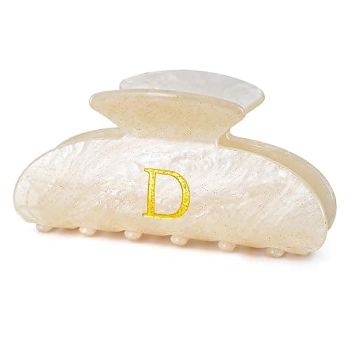 Fycert Personalized Birthday Gifts for Daughter,Initial Cute Hair Clips Hair Claws for Women Friends Female Friendship Girlfriend Wife Gifts Idea - Gold,D - Image 1