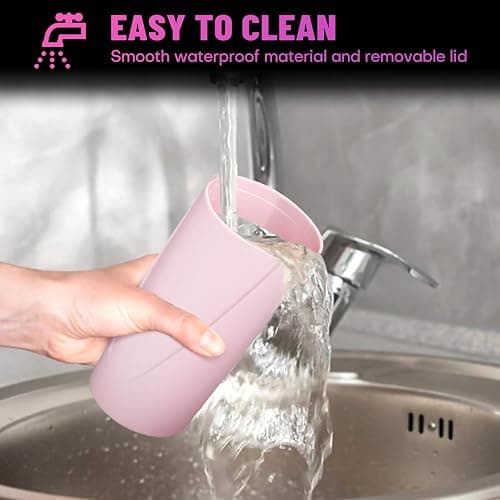 SGLRT Pink Mini Leakproof Vehicle Trash Bin with Lid - Garbage Can for Car Cup Holder - 20pcs Trash Bags - Car Organizers and Storage for Front Back Seat Accessories thumbnail 5