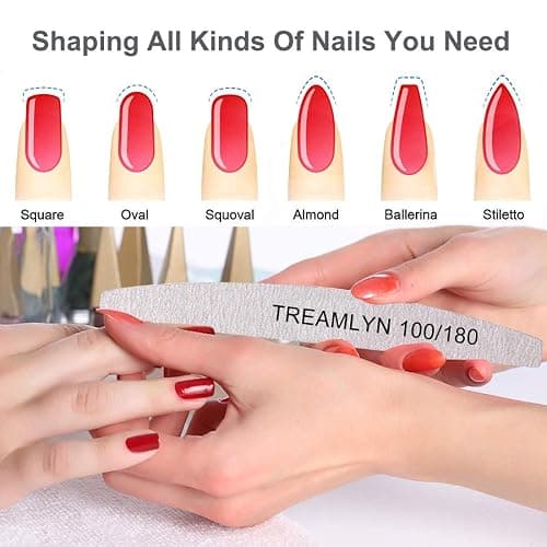 10 Pcs Rough Nail File 100/180 Grit, Heavy Duty Nail Files for Acrylic/Natural Nails, Emery Boards for Nails, Strong Finger Nail Filler, Coarse Nail File for Home and Salon Use thumbnail 2