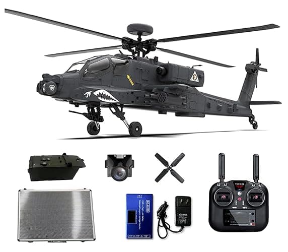 YounggDiy 1/32 Apachhe F11-S AH64 Helicopters for Adults, 6CH 6G/3D Stunt Dual-axis Flybarless Helicopter Model with GPS, RC Toy Gift (RTF Version) - Image 1