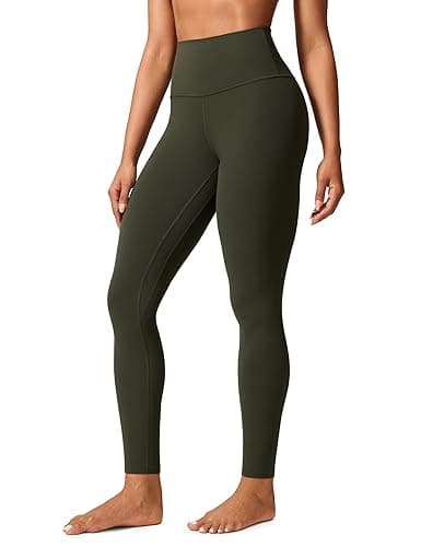 CRZ YOGA Womens Butterlift High Waisted Workout Leggings 28" - Pilates Gym Athletic Yoga Pants Buttery Soft - Medium - Olive Green