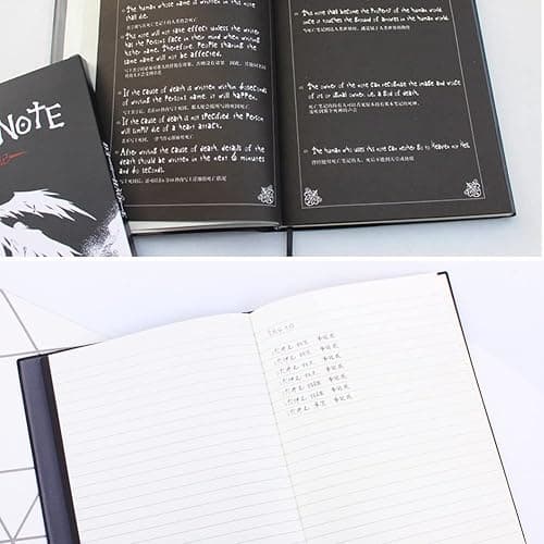 ODINGONS 4 PCS Set Notebook Anime Cosplay Japan Anime Theme Writing Journal, Feather Pen, L Necklace & Book Chain Anime Accessories thumbnail 7