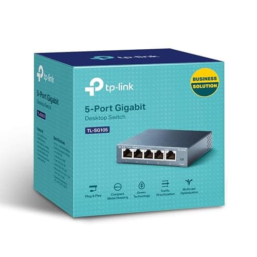 TP-Link TL-SG105, 5 Port Gigabit Unmanaged Ethernet Switch, Network Hub, Ethernet Splitter, Plug & Play, Fanless Metal Design, Shielded Ports, Traffic Optimization,Navy Blue - 5 Port thumbnail 7
