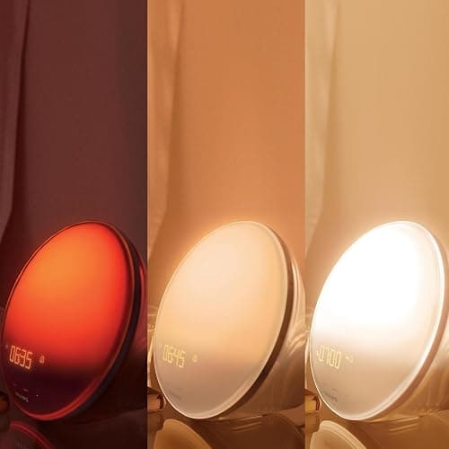Philips SmartSleep Wake-up Light – Nachttischlampe & Wecker, Farbige Sonnenaufgangssimulation, 20 Helligkeitseinstellungen, 6 natürliche Wecktöne, Mitternacht-Lichtfunktion, Modell HF3521/01 thumbnail 5