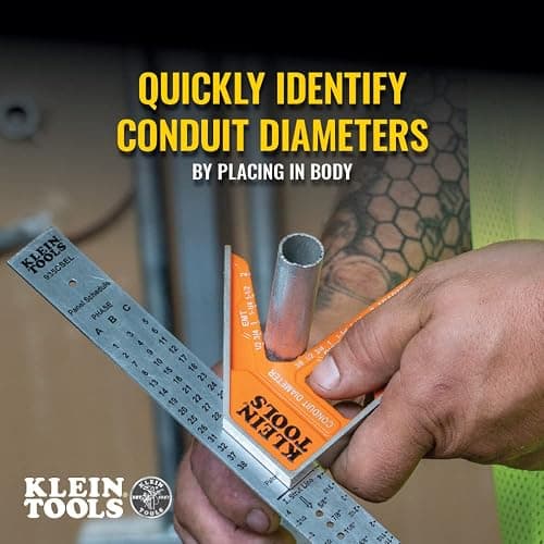 Klein Tools 935CSEL Combination Square Ruler for Electricians and Carpenters, Stainless Steel Double Sided Ruler, Bubble Level, Magnetic thumbnail 4