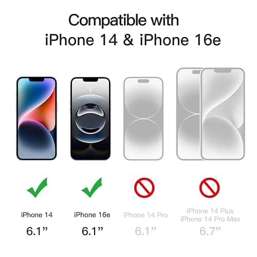 JETech Privacy Full Coverage Screen Protector for iPhone 16e 2025, iPhone 14 6.1-Inch, Anti-Spy Tempered Glass Film, Edge to Edge Protection Case-Friendly, 2-Pack thumbnail 2