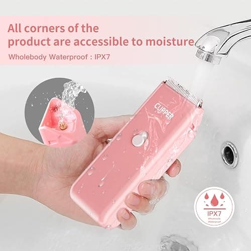 Founouly Pink Dog Cat Clippers, Home Professional Cordless Cat Grooming Tools for Dog Thick Coat Clippers, Low Noise Pet Hair Trimmer Kits with 9-Pieces thumbnail 7