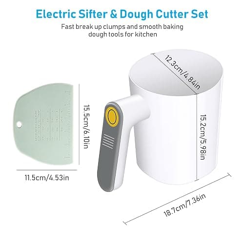 Electric Flour Sifter, Battery Operated Flour Sieve for Baking, Handheld Cooking Baking Tool for Cooking, Pastry Baking Kitchen Utensil DIY thumbnail 2
