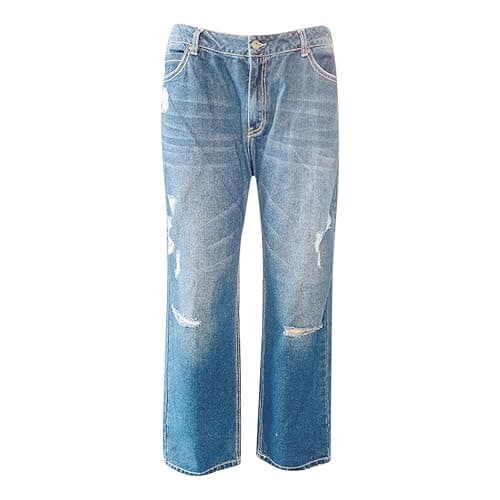 QUINTRA Damen Jeans mit zerrissenem Saum und niedriger Taille Jeanshose thumbnail 3