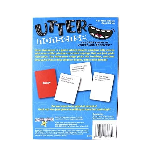 PlayMonster Utter Nonsense -- The Crazy Game of Voices and Accents -- Ridiculous Family Fun -- Ages 8+ -- 4-20 Players, Red thumbnail 4