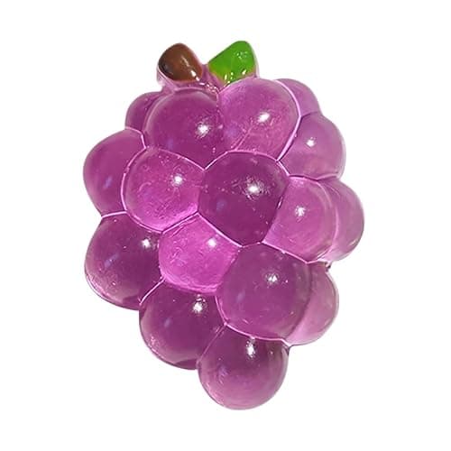Crystal Grape Squishies Toy, Clear Jelly Squeeze Toys, TPR Slow Rebound Sensory Fidgets for Teens & Adults, Anxiety Relief Desk Gadgets, Fun Office Decor and Novelty Gifts for Stress Relief (Purple) thumbnail 4