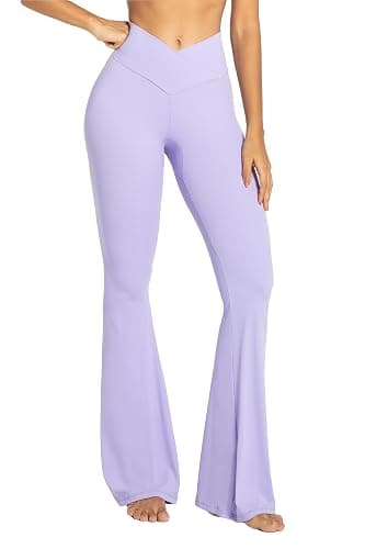 Sunzel Flare Leggings, Crossover Yoga Pants with Tummy Control, High-Waisted and Wide Leg - Image 1