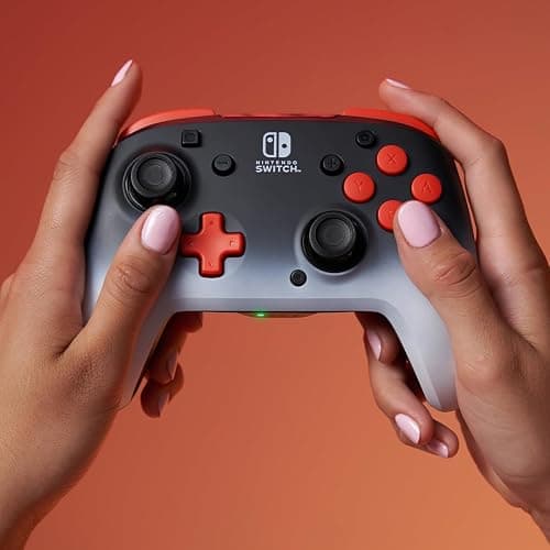 PDP REMATCH Enhanced Wireless Nintendo Switch Pro Controller, Rechargeable 40 hour battery power, Dual Programmable Gaming Buttons, 30-foot Connection, Licensed by Nintendo: Black Fade (Red & Black) thumbnail 7