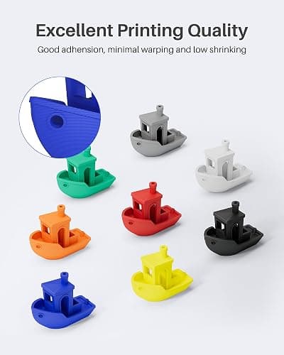 ELEGOO PLA Filament 1.75mm White 1KG, 3D Printer Filament Dimensional Accuracy +/- 0.02mm, 1kg Spool(2.2lbs) Fit Most FDM 3D Printers thumbnail 4