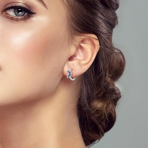 MULA 925 Sterling Silver Hoop Earrings for Women Cute Earrings 5A Cubic Zirconia thumbnail 4
