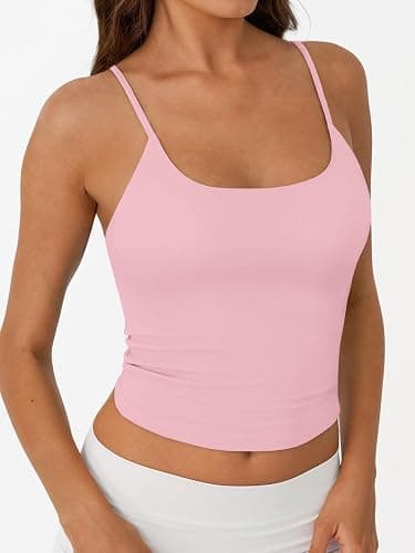Trendy Queen Womens Double Lined Adjustable Spaghetti Strap Tank Tops for Summer Going Out thumbnail 3