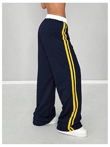 SOLY HUX Women's Baggy Sweatpants Wide Leg Ed Hardy Sweatpant Y2k Drawstring Pants Streetwear thumbnail 2