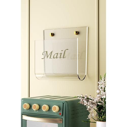 Cociat Acrylic Mail Holder for Wall Clear Hanging 6.6 X 2.2 Inch Mail Organizer Wall Mounted File Holder thumbnail 6