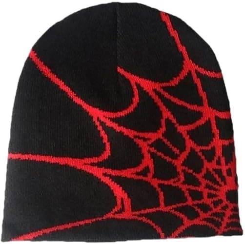 Spider Web Beanie Hat Wool Gat De Punto De Punto Y2k Street Beanie Fashion Hip Hop Skull Cabellera para Hombres Mujeres Invierno Beanie Cálido thumbnail 4