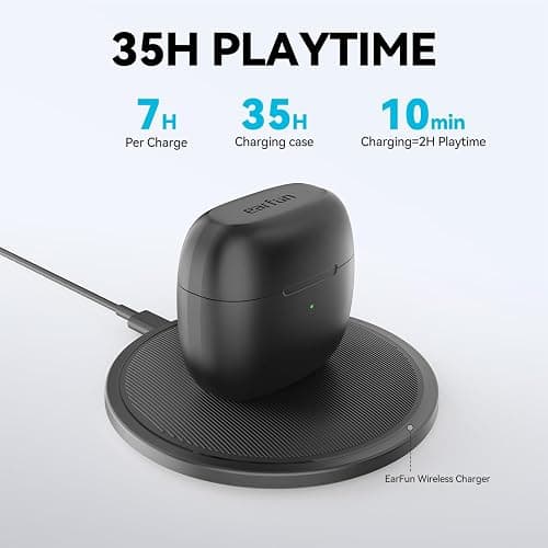 EarFun Wireless Earbuds, [What Hi-Fi Awards] Air Bluetooth In-Ear Headphones with 4 Mics ENC, Sweatshield™ IPX7 Waterproof, Clear Sound, Deep Bass, Wireless Charge, Game Mode, App Customize EQ, 35H thumbnail 7