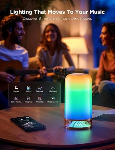 Govee RGBIC Smart Table Lamp 2, Touch Bedside Small Table Lamp Compatible with SmartThings, Matter, Alexa, Desk Lamp with 64 Scene Modes, Nightstand Lamp for Bedroom Living Room Night Light(Corded) thumbnail 5