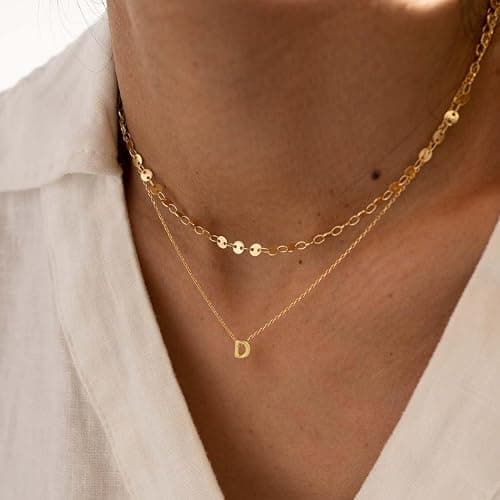 CUEZIY Initial Necklaces for Women Bubble Gold Silver Letter Necklace Dainty Personalized Charm Pendant Name Necklace Cute Non Tarnish Fashion Accessories Teen Gift Trendy Stuff Jewelry Gifts thumbnail 7