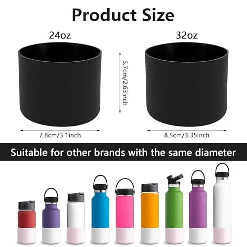 2PCS Silicone Water Bottle Boot for Owala 24 Oz 32 Oz, Anti-Slip Protective Sleeve for FreeSip, Twist, and Flip Stainless Steel Bottles, Bottom Bumper Cover for Owala Water Bottle thumbnail 6