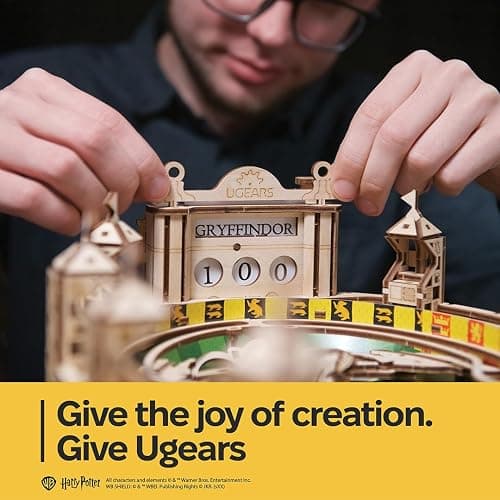 UGEARS Harry Potter Quidditch Pinball Machine - 3D Wooden Puzzles for Adults to Build, Mechanical Wooden Model Kits, Wood Brain Teaser Puzzles, Harry Potter 3D Puzzle Pinball Game for Christmas thumbnail 7