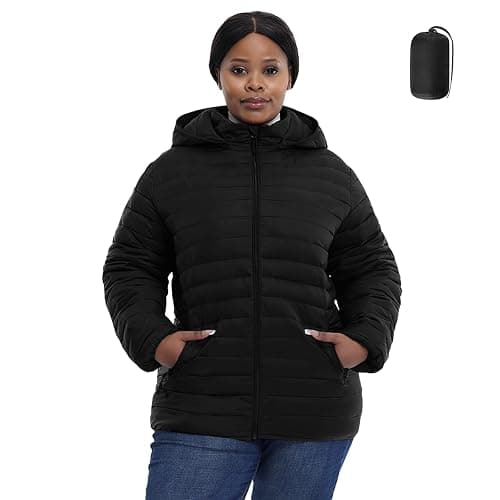 HHE Plus Size Women's Packable Puffer Jacket 1X-6X Water-Resistant Lightweight Winter Coat(Exclusively for Plus Size) - Image 1