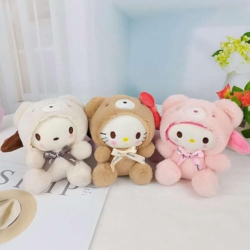 Cartoon Bag Charms Cute Plush Keychain for Women Girls, 5" Soft Backpack Key Chain Cute Stuffed Animals Bag Keychain thumbnail 7