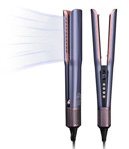 Hair Straightener – 2 in 1 Wet to Dry Air Straightener with High-Speed Ionic Airflow, Straightens Using air, No Heat Damage, Smart Temperature Control for Medium to Long Hair (35-75cm) (Purple) - Image 1