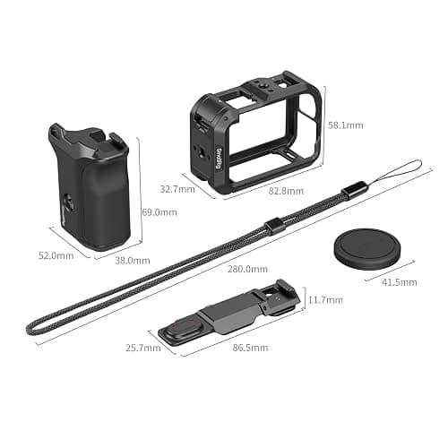 SMALLRIG Handle Grip Kit for DJI Osmo Action 6 with Metal Cage, Street Photography Grip for DJI, Action 6 Cage with Shutter Button, Cold Shoe, Wrist Strap, Lens Cover, 1/4 Threaded Hole - 6037 thumbnail 9