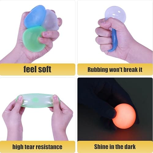 12pcs-2.4in Lumi Balls,Dream Balls,Glow in The Dark Sticky Ball That Stick to The Ceiling,Stocking Stuffers,Stress Relievers Stress Ball for Kids and Adults,Elevated Balls,ASMR Cool Stuff for Teens thumbnail 7