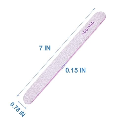 50 Pcs Nail File, Emery Board Nail Files for Acrylic Nails and Natural Nails, 100/180 Grit Double Sided Fingernail File Gel Nail Professional Reusable Washable Manicure Pedicure Kit Set Gray thumbnail 4
