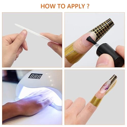 200 PCS Nail Forms for Builder Gel, AHIER Self-adhesive Nail Extension Forms for DIY at Home Professional Nails Art Supplies thumbnail 6