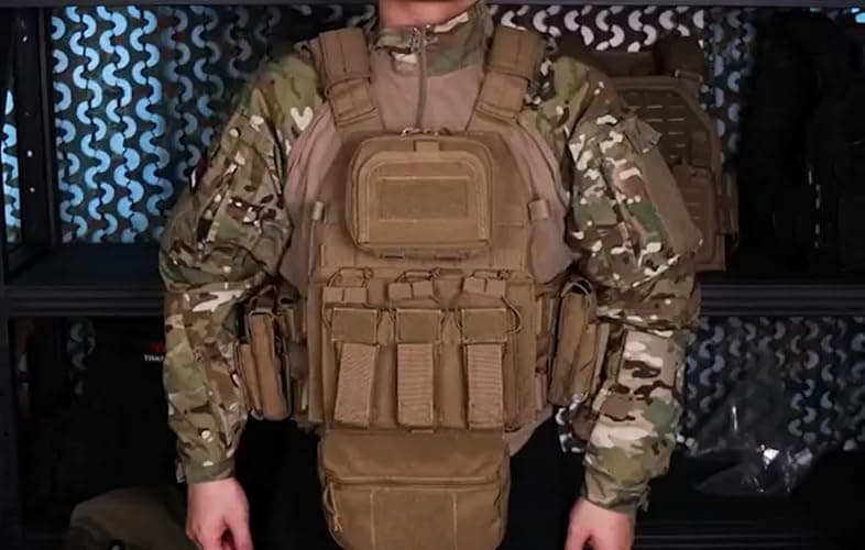 YAKEDA Tactical Training Vest with PALS System - Multi-Pocket Adjustable Straps Quick-Release Buckle for Hunting thumbnail 6