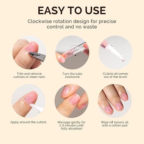 MelodySusie 6Pcs Cuticle Oil Pen Set,Nail Moisturizing Cuticle Oil Enriched with Vitamin E,Softens and Repairs Cuticles,Nail Strengthener,Protects Damaged Skin,Thin Nails,for Home and Salon Use thumbnail 6