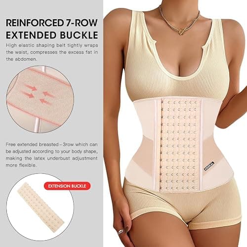 KIMIKAL Women Waist Trainer Corset Belt: Under Clothes Sport Tummy Control Long Torso Shapewear thumbnail 2