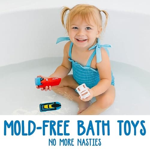 SplashEZ Boat Toys for Toddlers & Kids, Mold Free Bath & Pool Toys No Hole | Floating Toy Boats for Bathtub, Shower, Pool, Boys & Girls, Ages 4-8 thumbnail 2