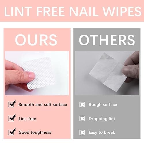 1500 Pcs Lint Free Nail Wipes, White No Lint Nail Wipes for Gel Nails Lint Free Polish Remover Wipe Eyelash Extensions Glue Nails Cleaning Pads Supplies thumbnail 5