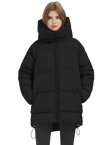 Kissonic Women's Warm Winter Coat Hooded Puffer Jacket Full Zip Long Puffer Coat with Pockets thumbnail 4