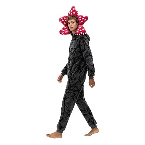 Maooye Demogorgon Hooded Jumpsuit Long Sleeve Pajama Hoody Onesie Loungewear Fuzzy Fall Winter Warm Thermal Fluffy thumbnail 5